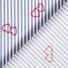 popeline stretch Righe e cuori – bianco/indaco,  thumbnail number 4