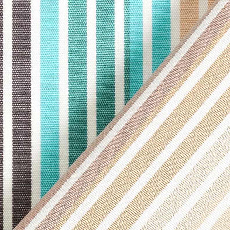 Tessuti da esterni canvas righe, sfumatura di colori – turchese/grigio,  image number 5