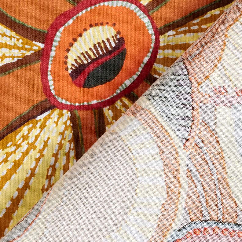 tessuto in cotone cretonne Fiori folcloristici – rosso carminio/petrolio,  image number 4