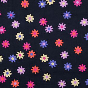 velluto a costine Fiori con stampa glitterata | Poppy Fabrics – blu marino, 