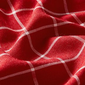 tessuto per camicie viscosa Quadri – rosso carminio/bianco, 