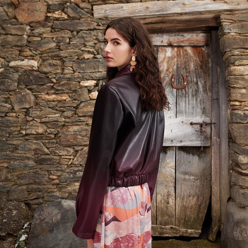 similpelle sfumatura di colori | Katia Fabrics – nero/rosso Bordeaux, image number 7