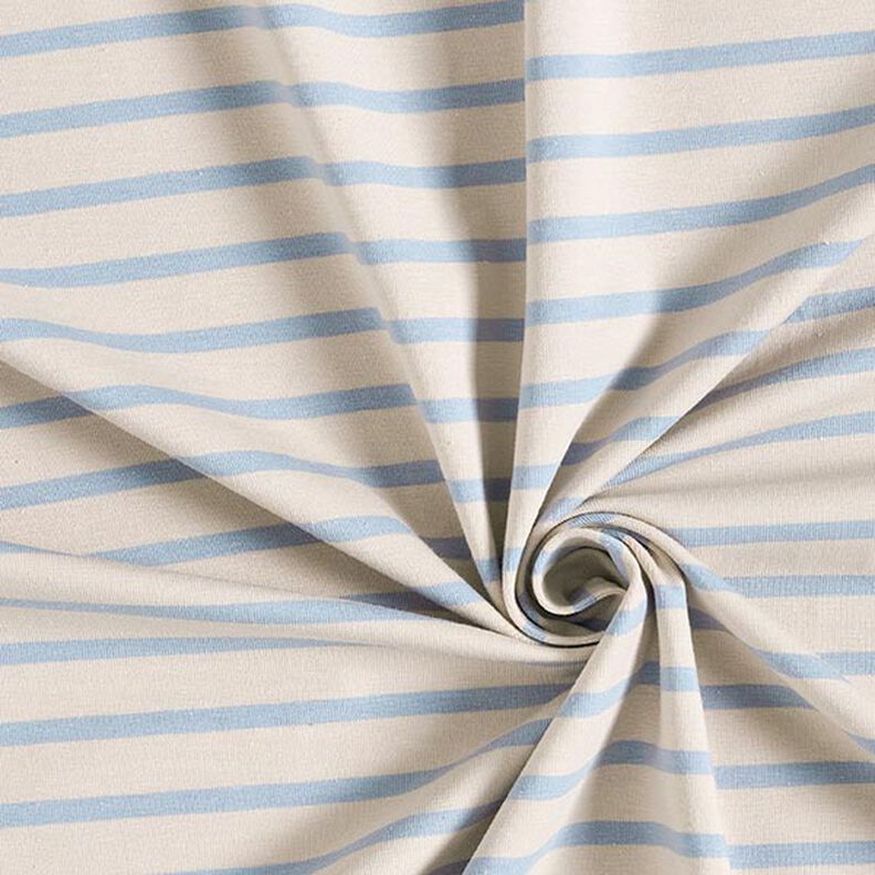 Jersey in cotone a righe strette e larghe – anacardo/azzurro,  image number 3