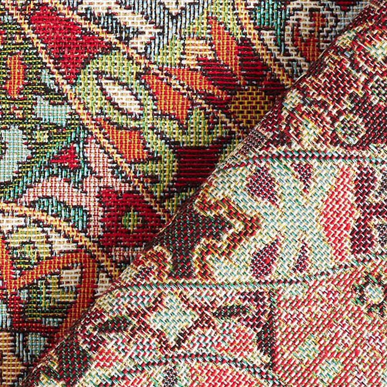 tessuto arredo gobelin Motivi ornamentali intrecciati – beige chiaro/rosso carminio,  image number 4