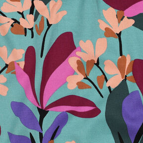 tessuto in viscosa stretch Spring Garden | Nerida Hansen – azzurro/rosso Bordeaux, 