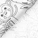 popeline di cotone tessuto da colorare, pappagalli – bianco/nero,  thumbnail number 4
