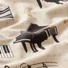 tessuto arredo mezzo panama pianoforte a coda e note – naturale/nero,  thumbnail number 2