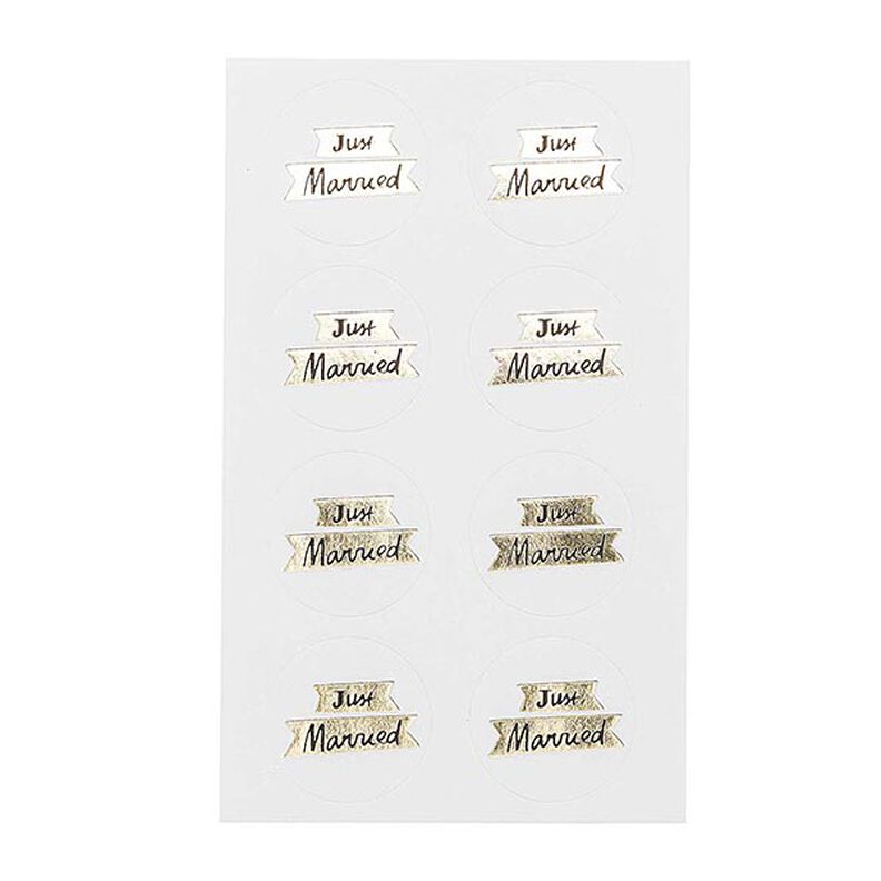 STICKER JUST MARRIED| RICO DESIGN – bianco/oro,  image number 3