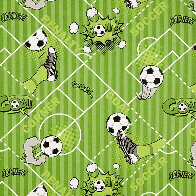 tessuto arredo mezzo panama partita di calcio – verde, image number 1