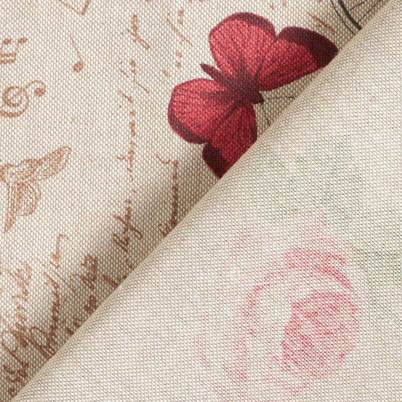 tessuto arredo mezzo panama Collage romantico – naturale/color bacca chiaro, image number 4
