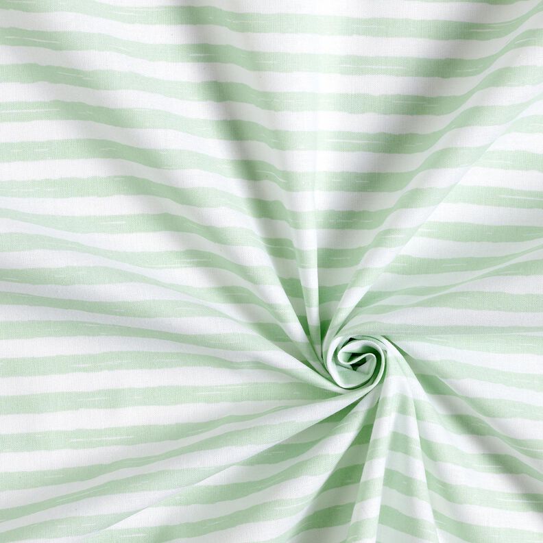tessuto in cotone cretonne Strisce casual – menta chiaro/bianco, image number 3