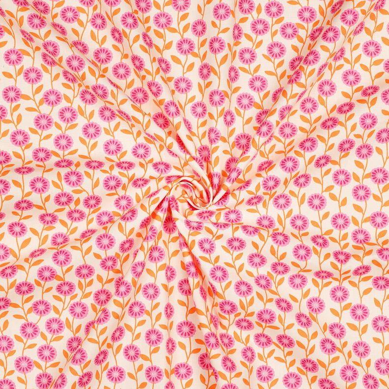 popeline di cotone Fiorellini estivi | Poppy Fabrics – rosa/crema,  image number 3