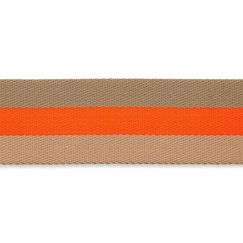 nastro gros-grain per borse, neon [ 40 mm ] – arancio neon/beige,  image number 2