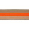 nastro gros-grain per borse, neon [ 40 mm ] – arancio neon/beige,  thumbnail number 2