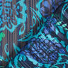 Fiori Paisley a righe glitterate in raso di chiffon – turchese/nero,  thumbnail number 5