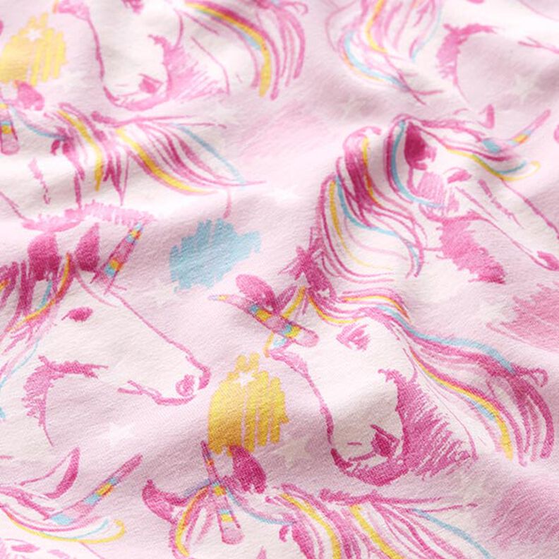 jersey di cotone Scarabocchi-unicorno – rosa,  image number 2