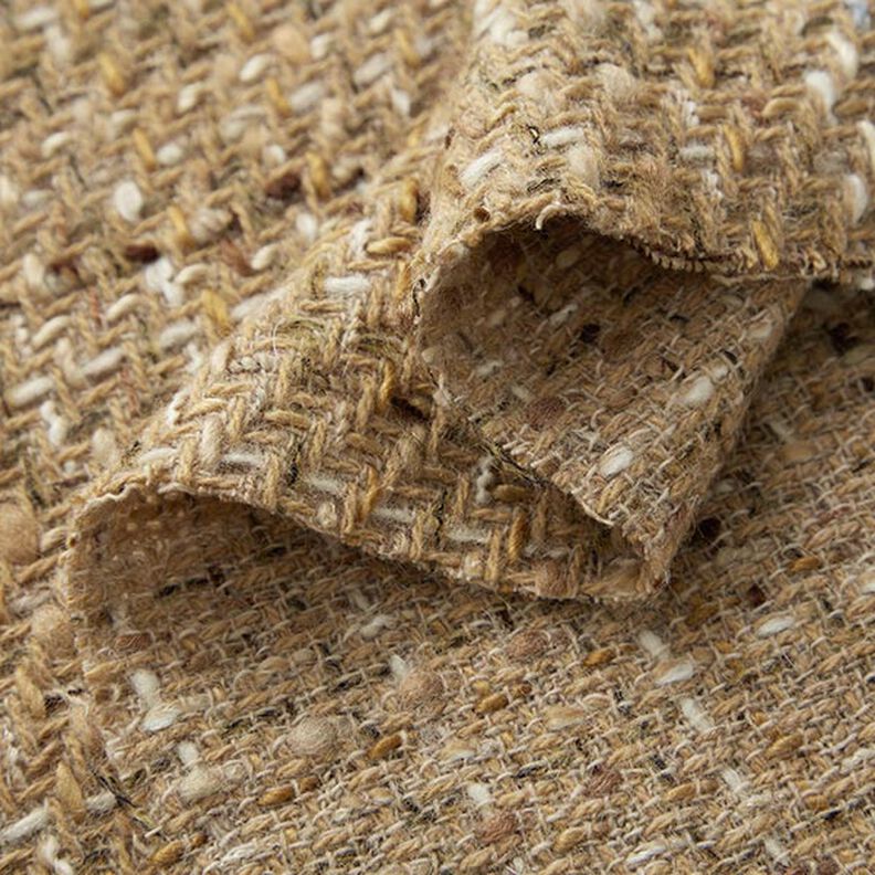 Tessuto per cappotti misto lana vergine melange – beige scuro,  image number 4