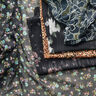 Chiffon increspato con fiori grandi – blu marino/cachi,  thumbnail number 6