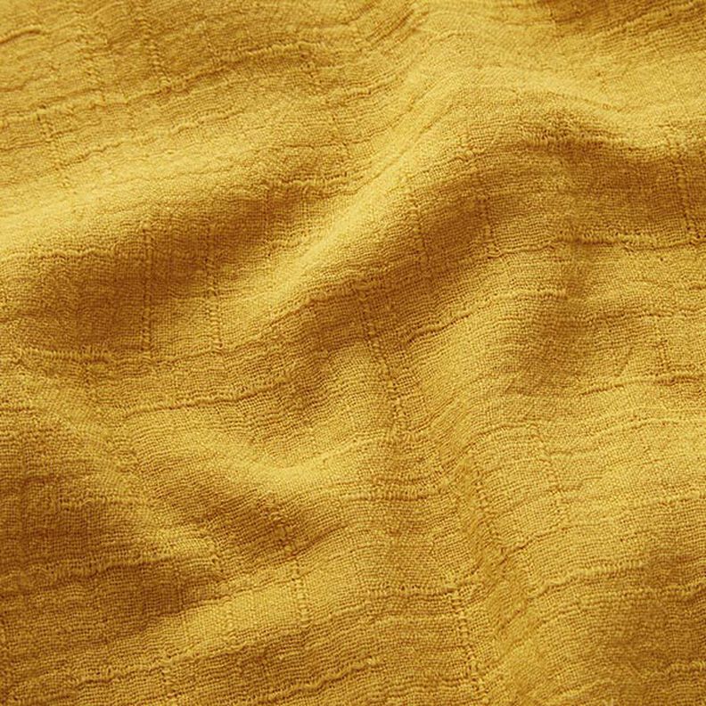 bambù mussolina / tessuto doppio increspato struttura – giallo curry,  image number 2