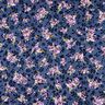 satin stretch Jacquard Mazzi di fiori &ndash; blu marino,  thumbnail number 1