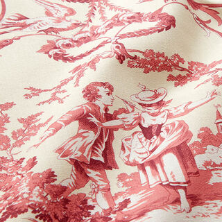 tessuto arredo tessuti canvas Coppia romantica 280 cm – rosso Bordeaux/crema, 