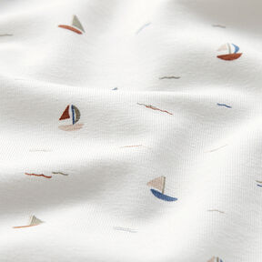 jersey di cotone Barca a vela – bianco lana | Resto 100cm, 