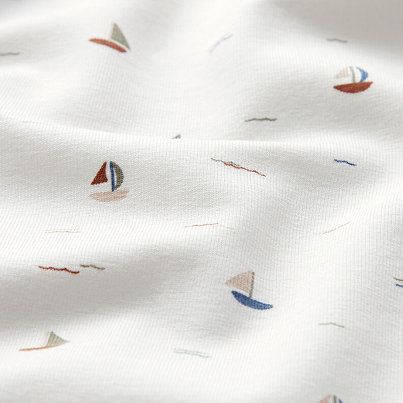 jersey di cotone Barca a vela – bianco lana | Resto 100cm,  image number 2
