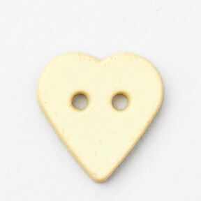 Bottone a forma di cuore [Ø 15 mm] – giallo vaniglia, 