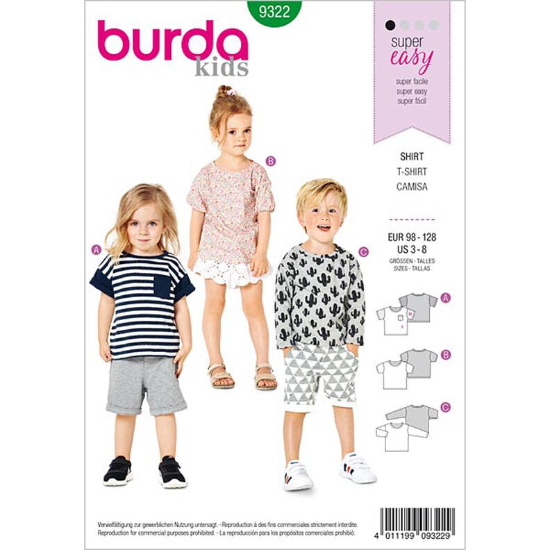 maglietta per bambini, Burda 9322 | 98 - 128,  image number 1