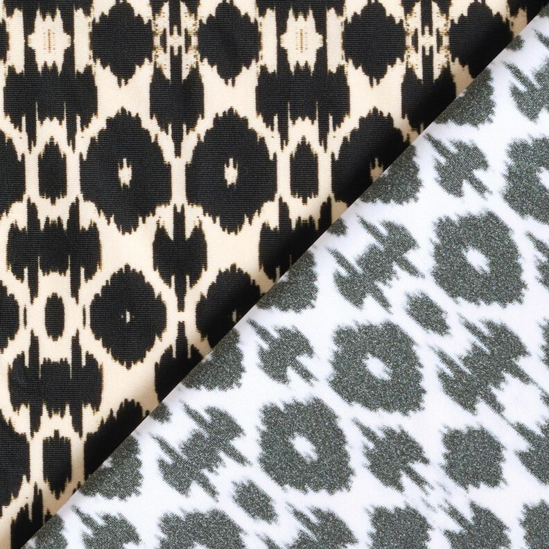 Tessuto per costumi da bagno con stampa leopardata astratta – nero/anacardo,  image number 4