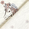 jersey di cotone Glitter cavalli e fiorellini – naturale/argento,  thumbnail number 4