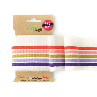 GOTS tessuto in maglia bio per bordi e polsini CUFF ME RAINBOW [140 cm | 7,5 cm] | Albstoffe, 