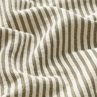 jersey strutturato misto cotone, coste longitudinali – bianco lana/cachi, 