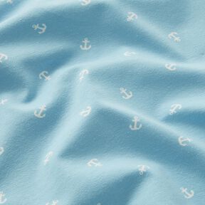 jersey di cotone Piccole ancore stampa digitale – azzurro, 
