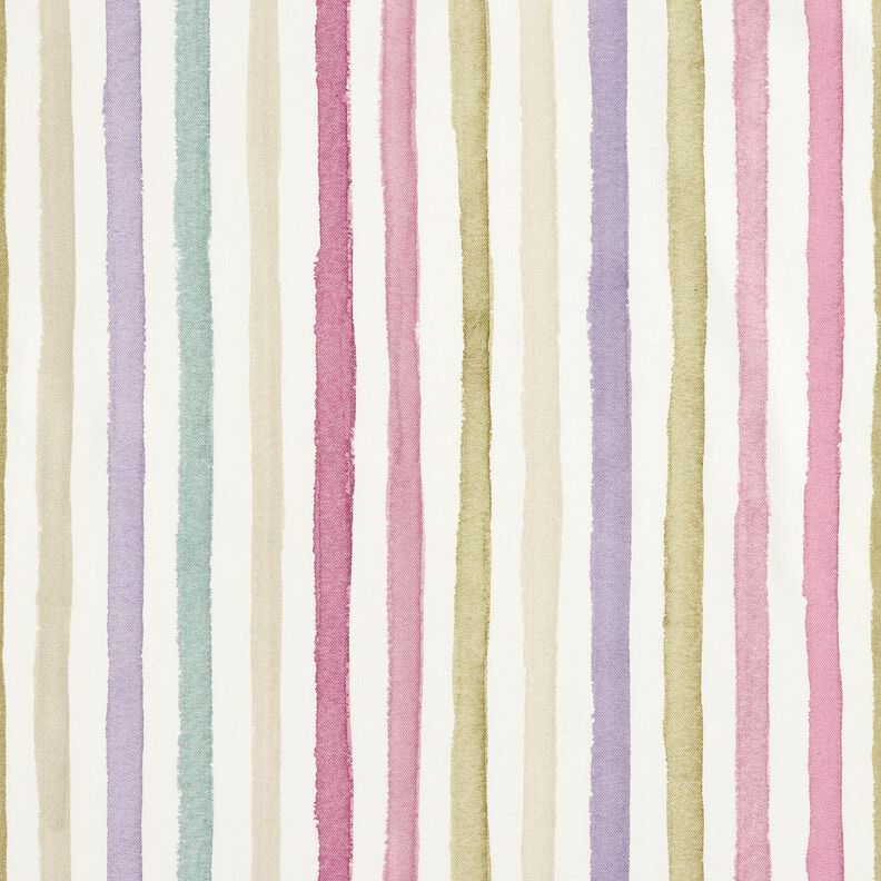 tessuto arredo mezzo panama Strisce ad acquerello – avorio/eucalipto,  image number 1