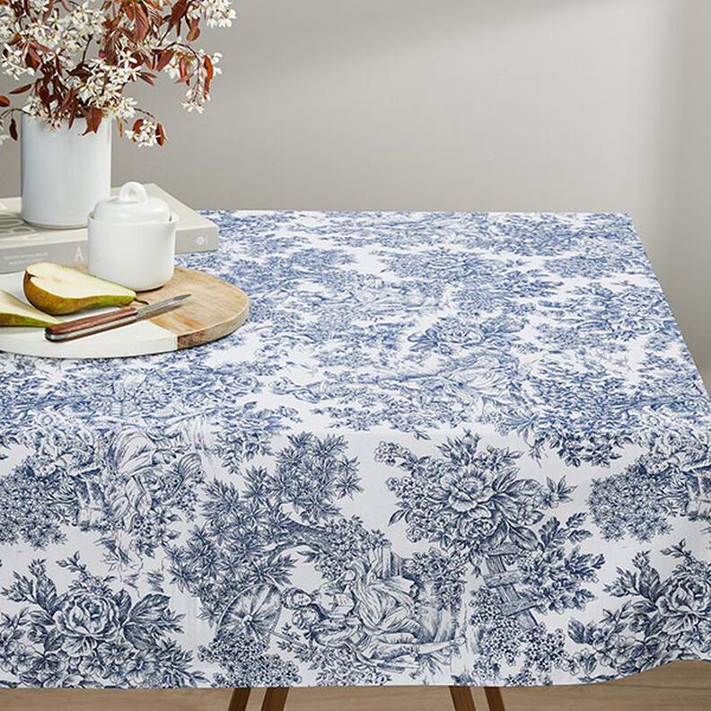 tessuto arredo tessuti canvas romanticismo – bianco/blu,  image number 6