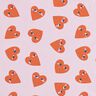 tessuto in cotone cretonne Grandi cuori – rosé/rosso,  thumbnail number 1