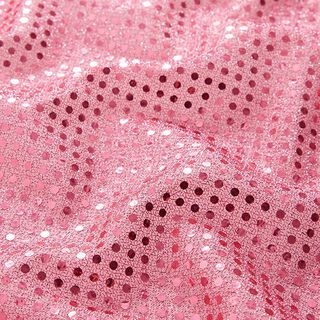 tessuto con paillettes, piccoli pois – rosa, 