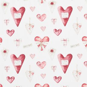 jersey di cotone Cuori ad acquerello stampa digitale – avorio/malva, 