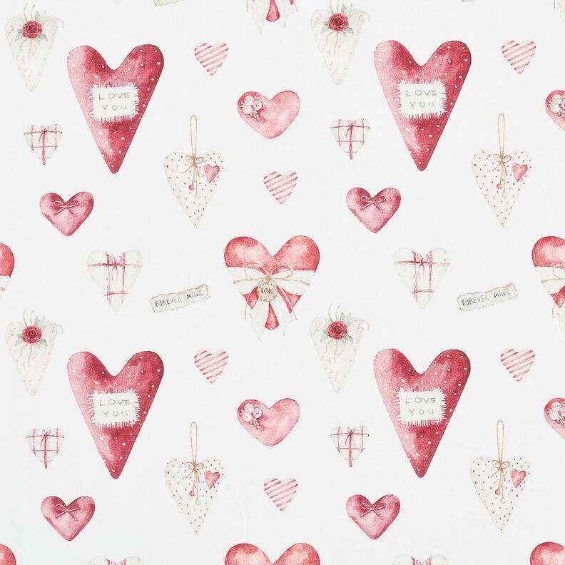 jersey di cotone Cuori ad acquerello stampa digitale – avorio/malva,  image number 1