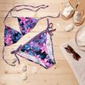 tessuto per costumi da bagno Fiori tropicali – blu marino/pink,  thumbnail number 7