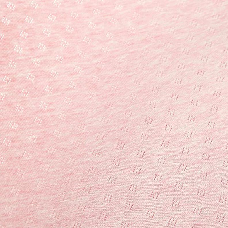 jersey maglia fine con motivi traforati Melange – rosa chiaro,  image number 3