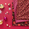 tessuto in cotone popeline Rose classiche – rosso scuro/oro,  thumbnail number 5
