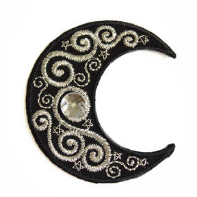 applicazione luna [ 5 x 4,5 cm ] – nero/argento, 