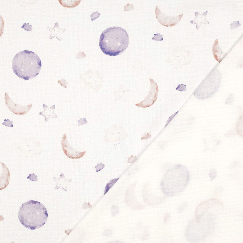 GOTS mussolina / tessuto doppio increspato Cielo notturno stampa digitale | Poppy Fabrics –,  image number 4