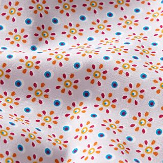 popeline di cotone, piccoli fiori stile etnico – grigio nebbia, 