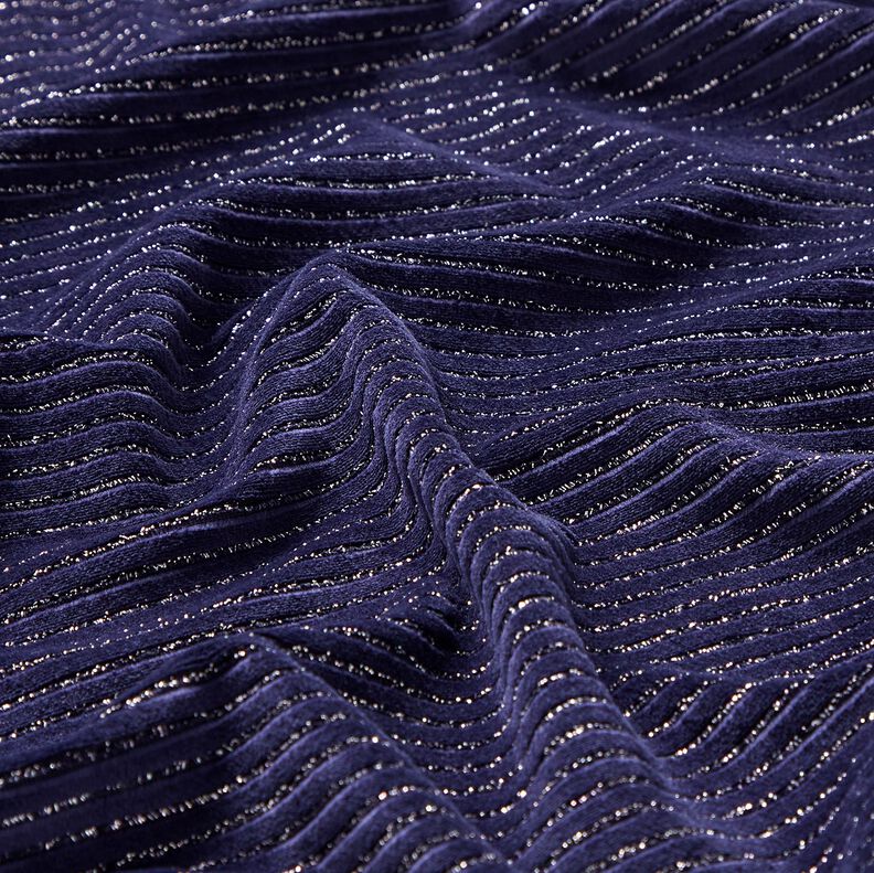 vellutino nicki righe glitter – blu marino/argento effetto metallizzato,  image number 2
