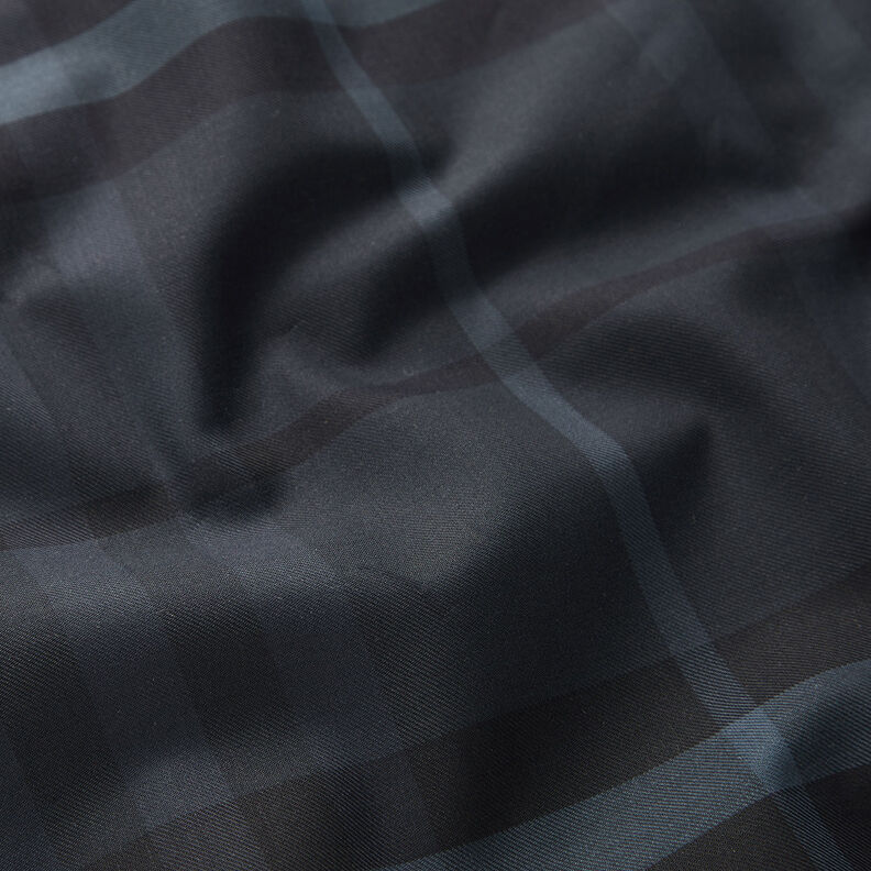 Tessuto per camicia a quadri scozzesi – blu notte/nero,  image number 2