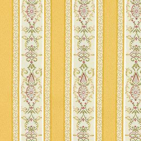 tessuto per arredi, jacquard, righe in stile Biedermeier – crema/arancio, 