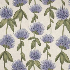 tessuto arredo mezzo panama Trifoglio fiorito – grigio blu/tortora chiaro, 